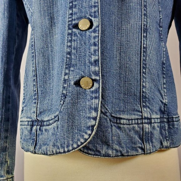 Kikit Jeans Embroidery & Sequins Denim Jacket Size L - Picture 6 of 13